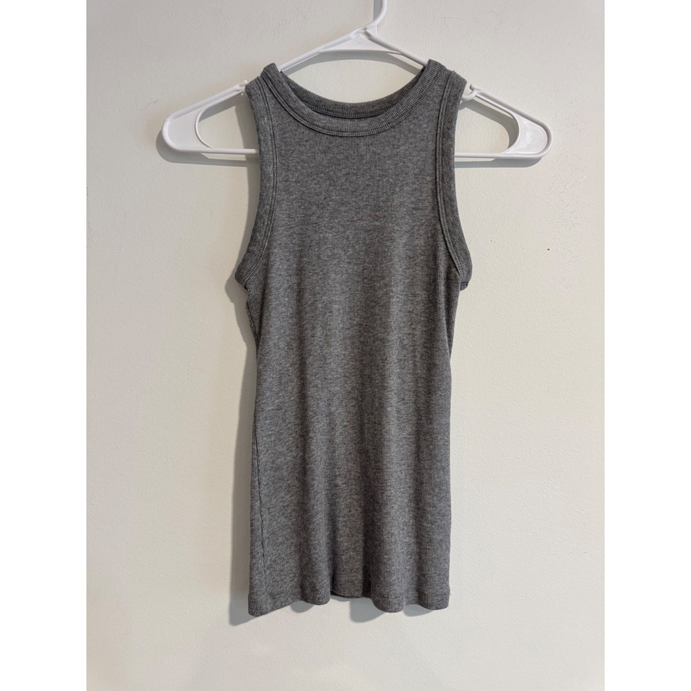 A New Day Ribbed High Neck Tank Top Womens XS Gray Sleeveless Basic